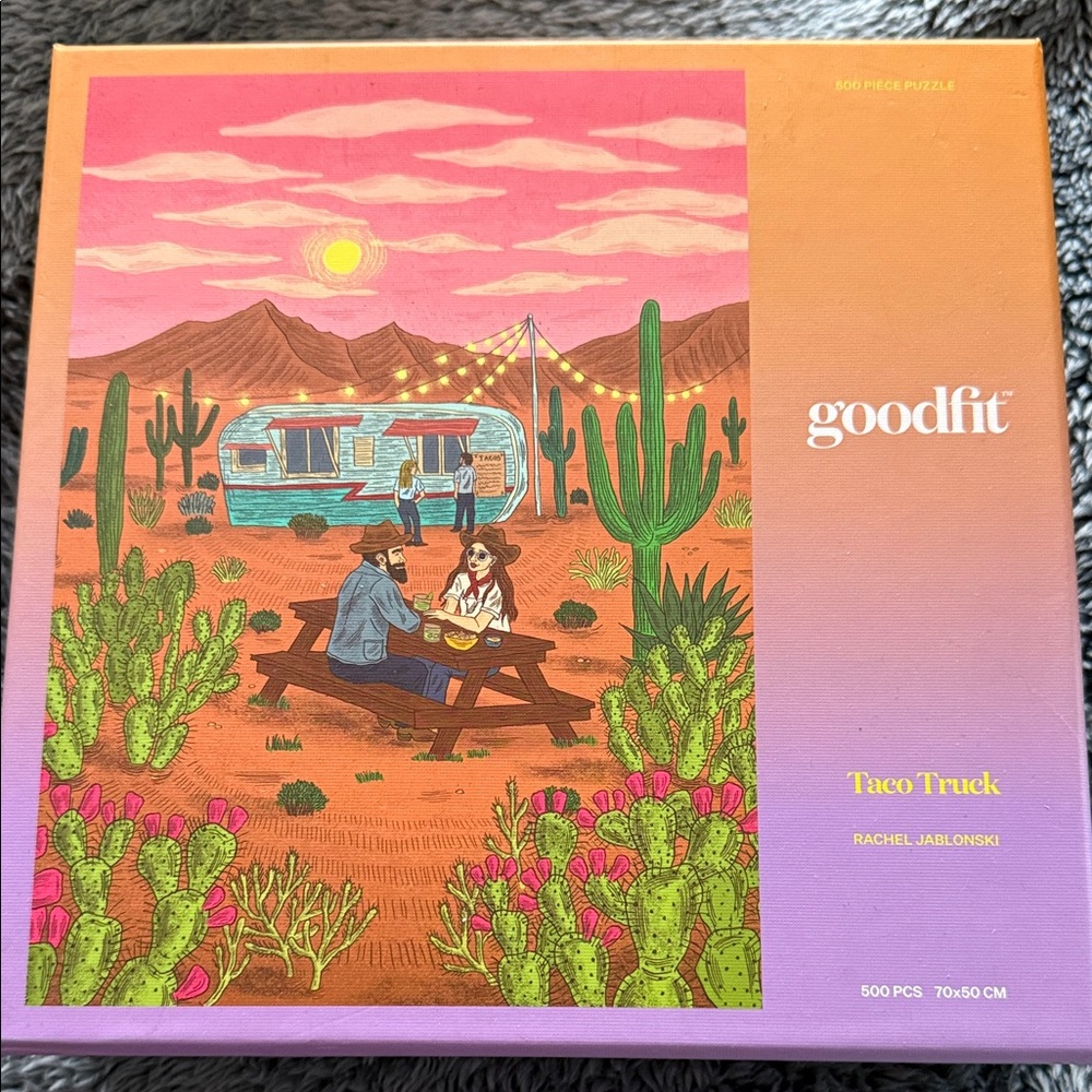 Taco Truck Wall Art Puzzle - Pink and Orange